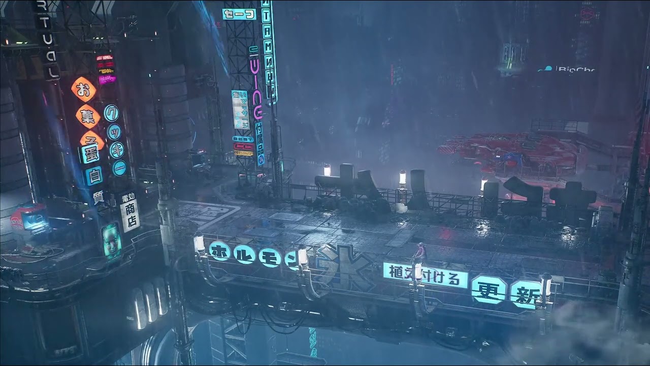 Rain and Thunder on a Metal Roof 🌧️ Sleep 💤 Sounds in a Futuristic Cyber City at Night