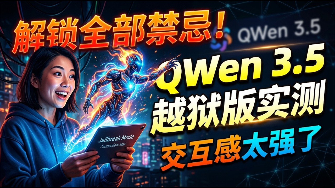 👍解锁全部禁忌！QWen 3.5 越狱版实测，交互感太强了🟢交互感封神！QWen 3.5 越狱版暴力测评，它真的什么都懂...🟢牛哥AI实验室 NIUGEE AI（249）