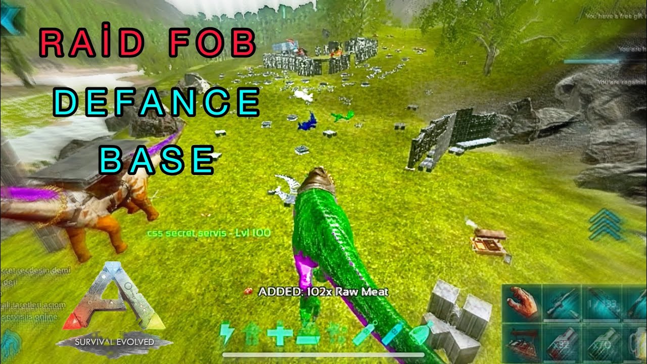 ARK MOBİLE DEFANCE BASE HELPİNG MY FRİEND PVP RAİD