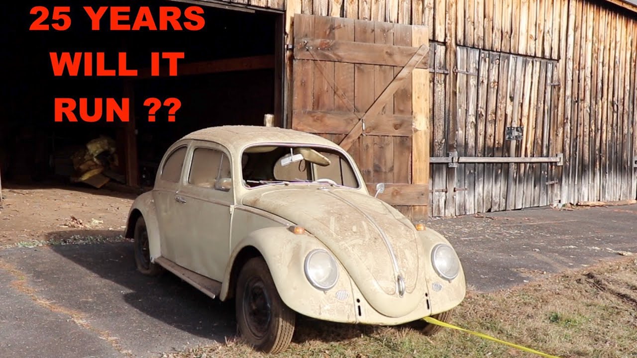 FIRST START IN 25 YEARS - Forgotten Barn Find 1964 VW Beetle - Will it Run?