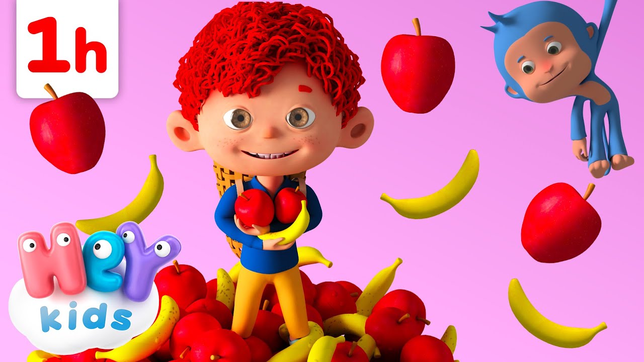 Des pommes et des bananes !  | Comptines pour bébé | HeyKids Français | Animaj Kids