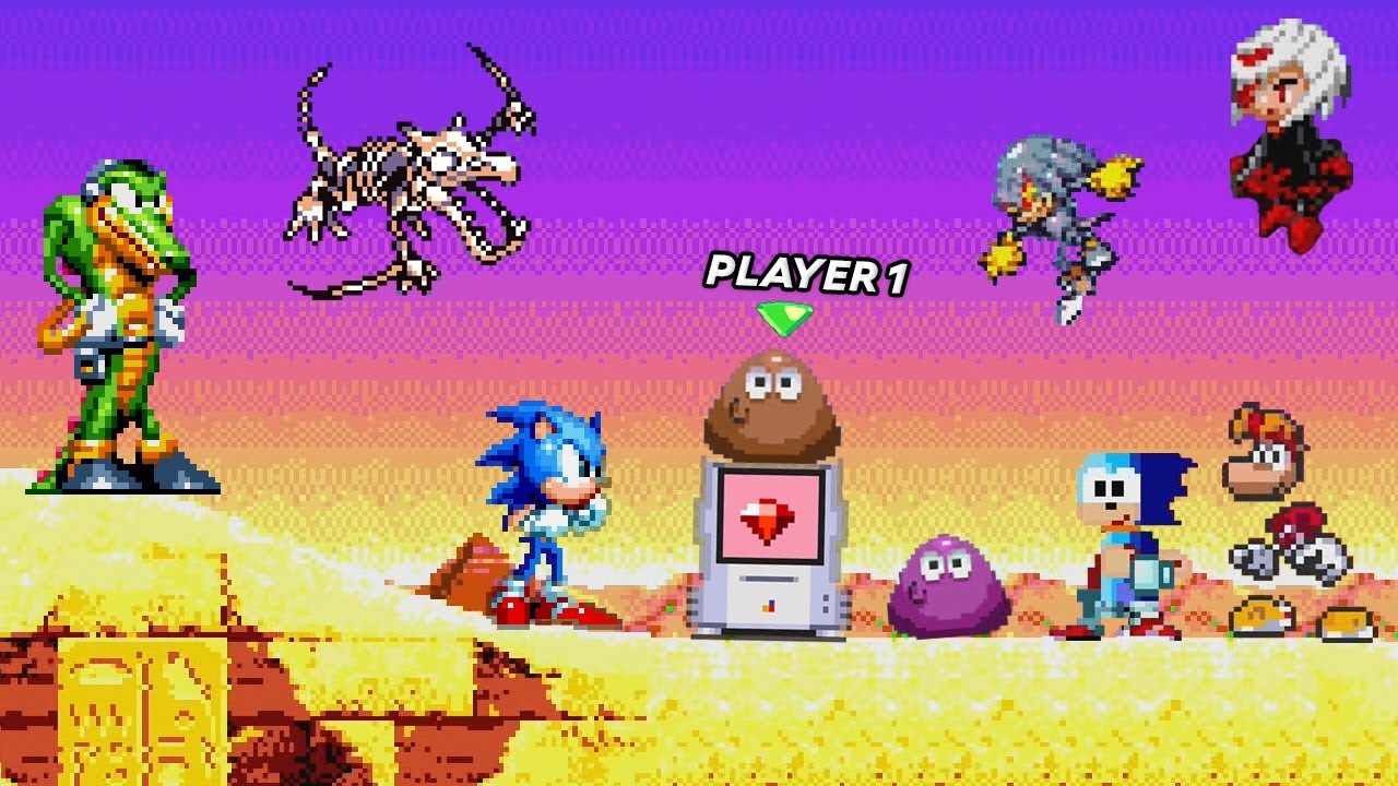 Agregué Personajes Extraños y Famosos a este Juego de Sonic (Sonic Cubo, Pou, Missingno, Sage)