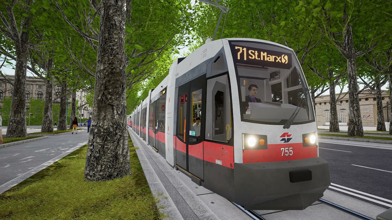 Tramsim Vienna. Line 71: Börse-St Marx-Börse.