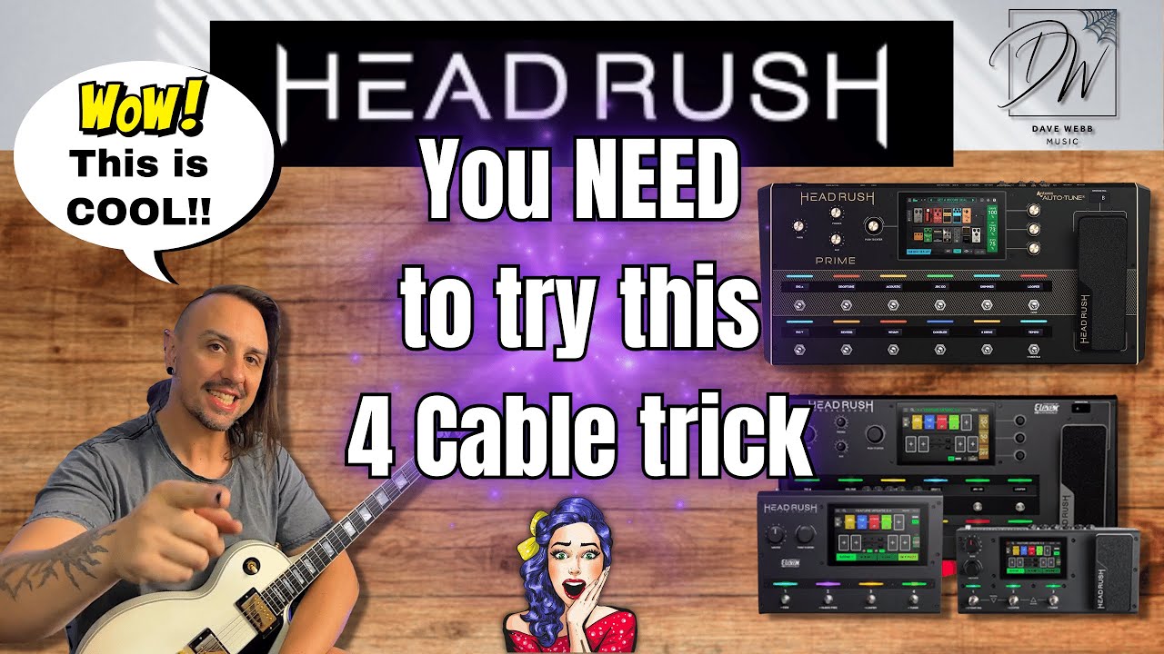 Используйте ВСЕ модели усилителей HeadRush с 4-кабельным методом — вход усилителя мощности