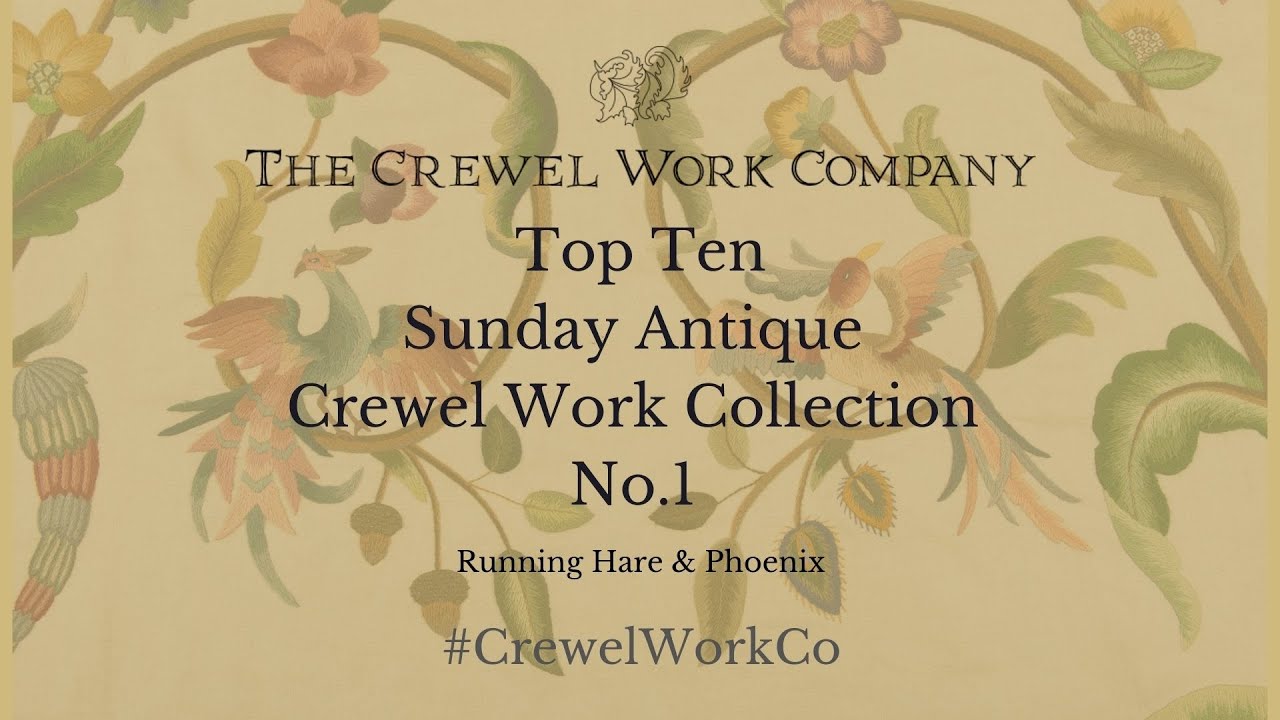 Sunday Antique Crewel Work Top 10 -  No.1 Running Hare & Phoenix