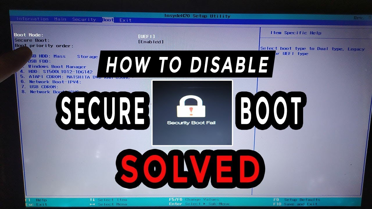 How to Solve Security Boot Fail ( Disable Secure Boot on Acer Laptop ) | Tagalog