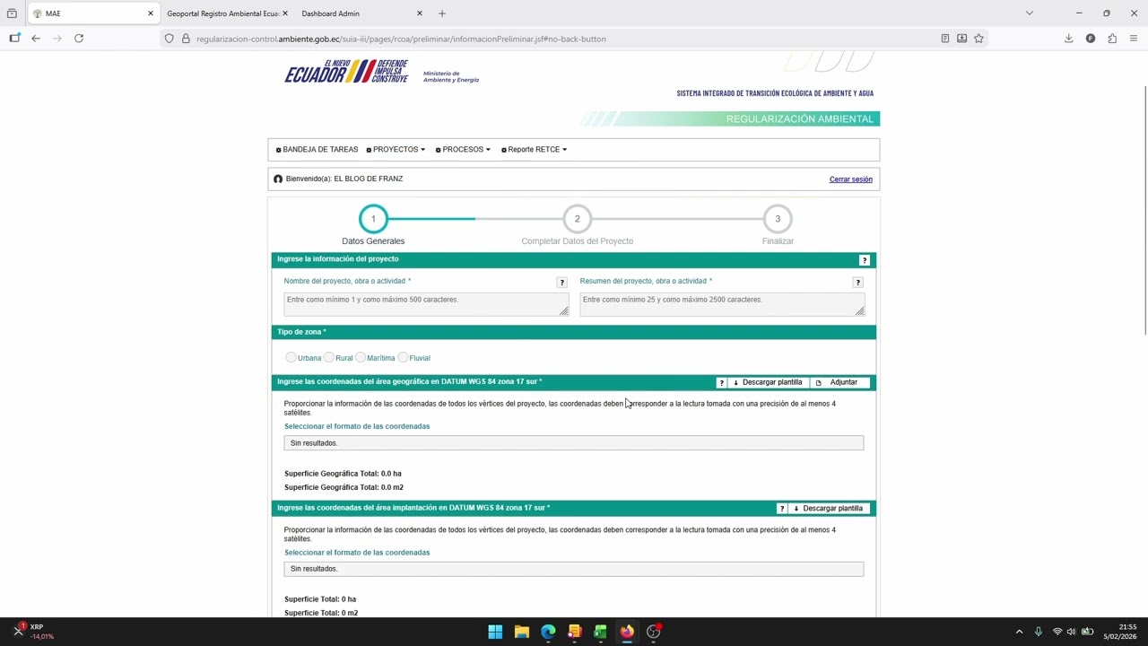 Descargar las coordenadas listas para subirlas al SUIA