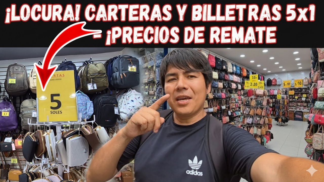 Tienda de remates de carteras mochilas billeteras al 90% de descuento 