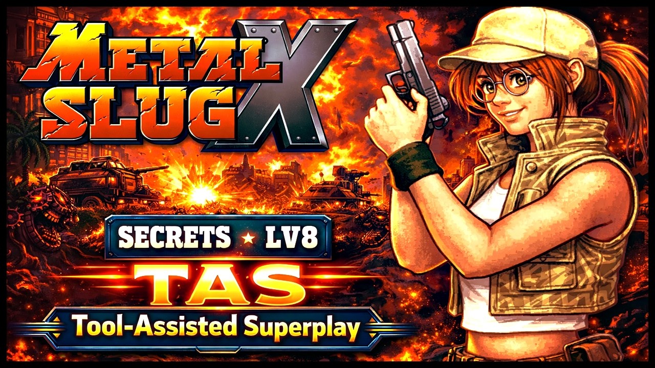 【TAS】METAL SLUG X -  LEVEL - 8 \ SECRETS \ 1 COIN \ FIOLINA GERMI (FIO)
