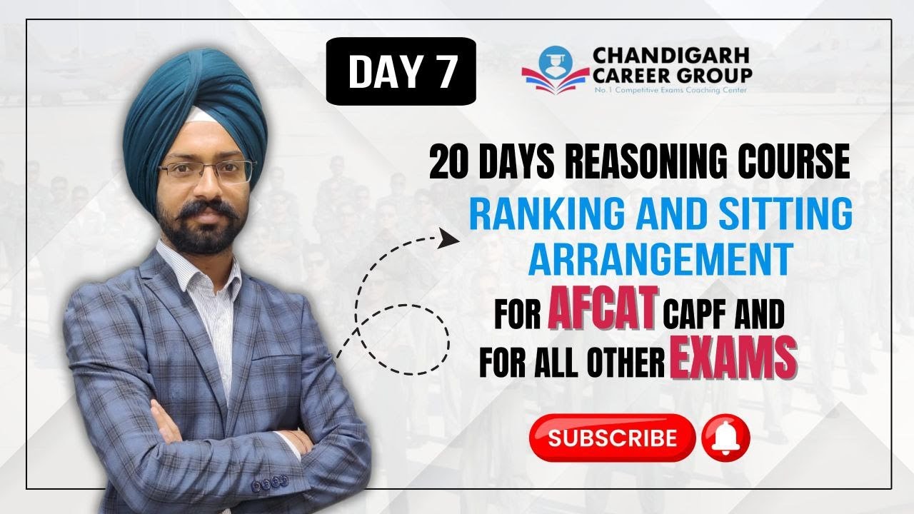 Ranking and Sitting Arrangement ||Day 7|| AFCAT reasoning 20 days complete course || Sandeep Brar