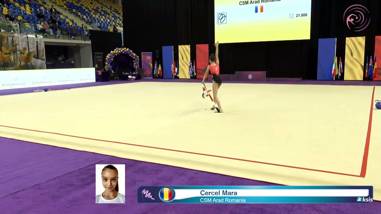 Cercel Mara CSM Arad Romania Ribbon 🎀 24th Irina Deleanu Cup2025 Non FIG   Children #rhythmicgymnas