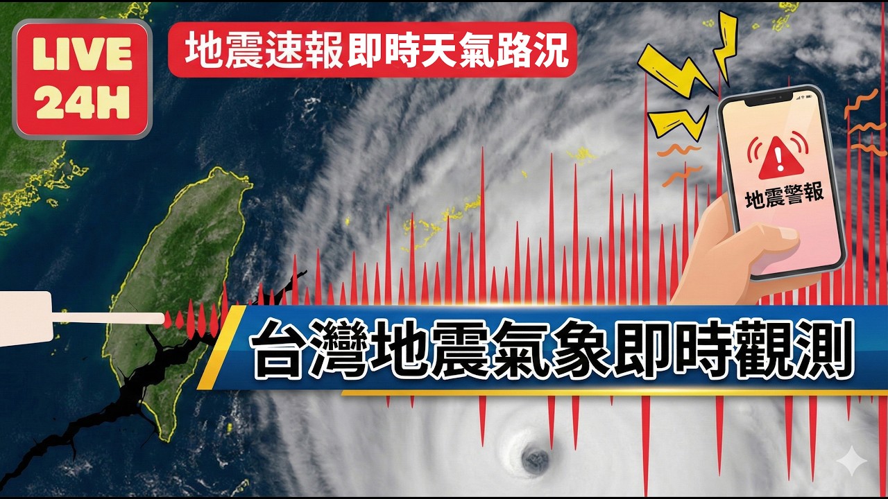🔴LIVE 台灣地震即時監測 氣象即時觀測 即時路況監測｜Taiwan Earthquake and Weather Live Monitoring｜台湾の天気リアルタイム監視｜24hr