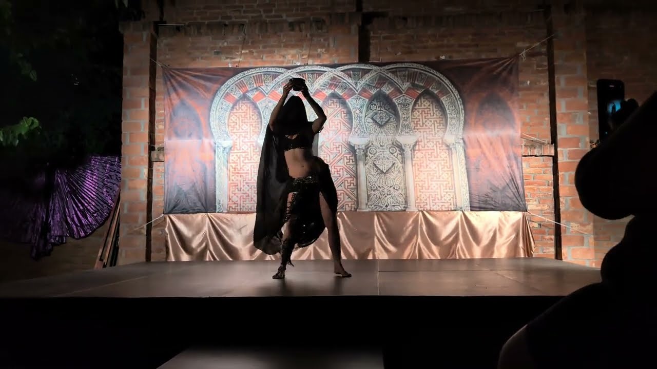 Mystical dark fusion bellydance with veil and incense at the Savaria Historical Carnival 2024