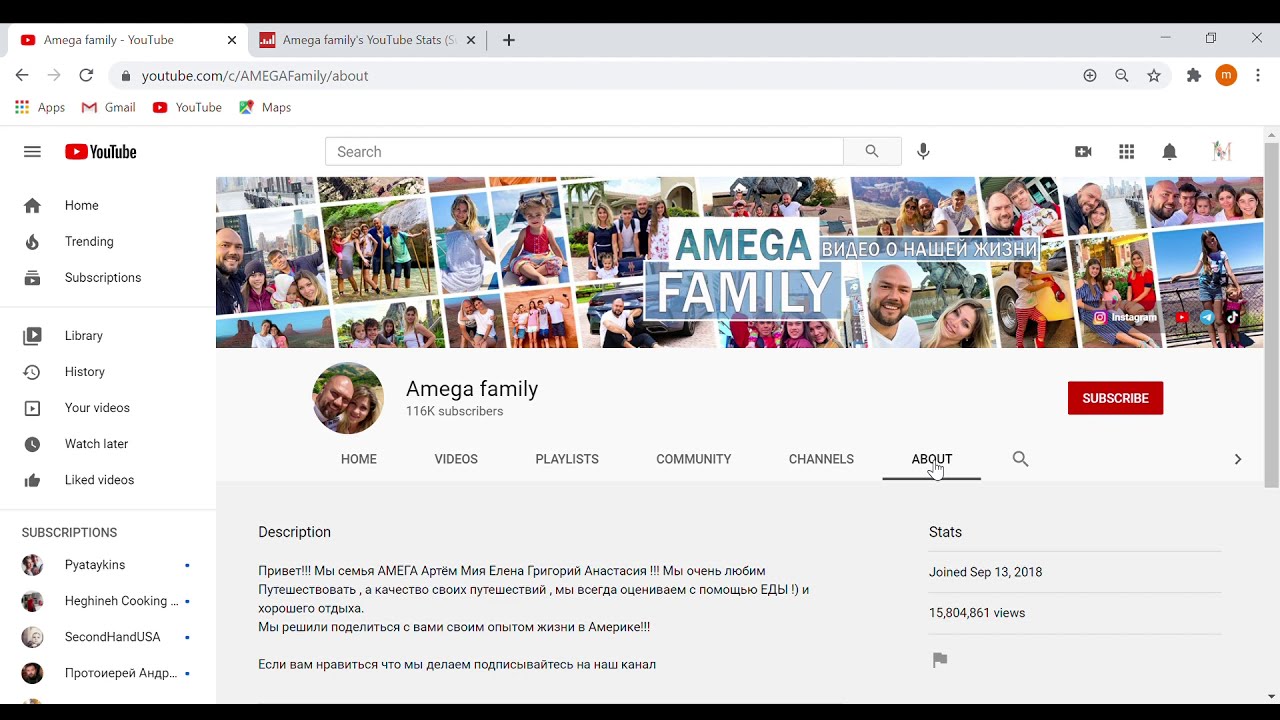 Amega family , обзор канала, сколько зарабатывает канал на YouTube???