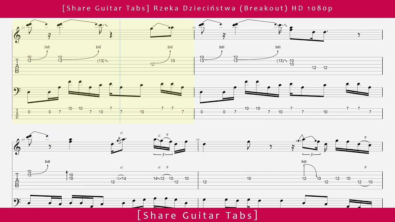 [Share Guitar Tabs] Rzeka Dzieciństwa (Breakout) HD 1080p