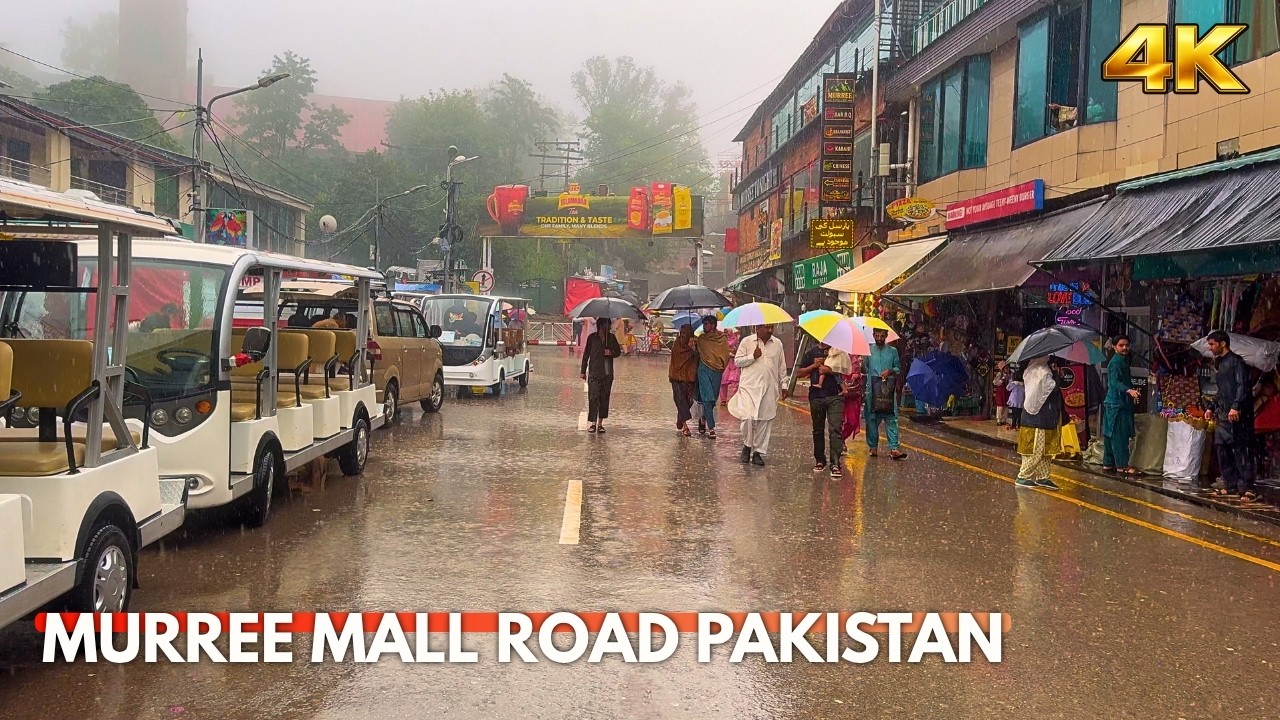 🇵🇰 Lost in the Mist: A Cinematic Rainy Walk Through Murree&rsquo;s Vibrant Mall Road (4K 60FPS)