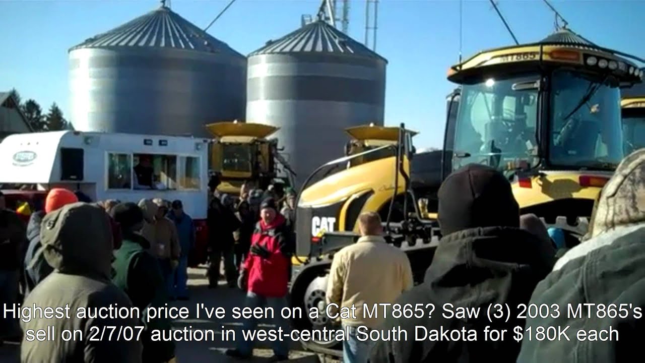 Caterpillar Tractors & Combines Sold on Plainview, MN Farm Auction 12/28/11
