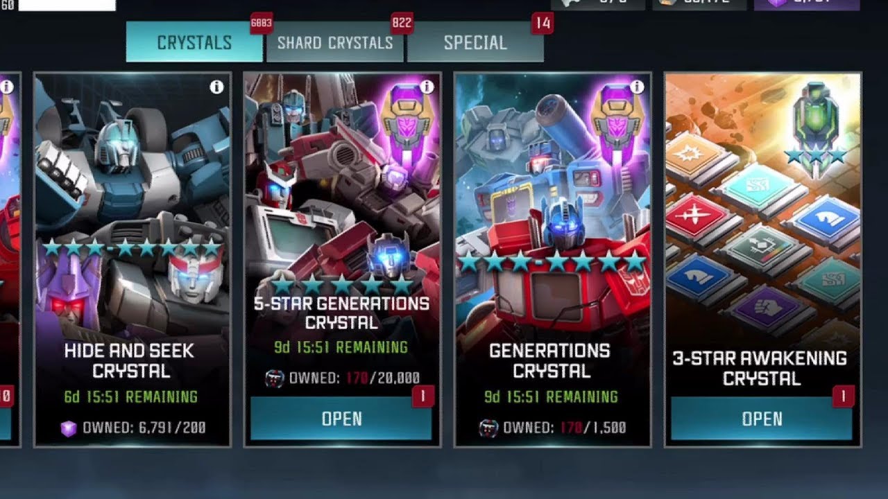 5 Star Bot & 5 Star Generations Crystal | Monthly Objectives - Transformers: Forged to Fight
