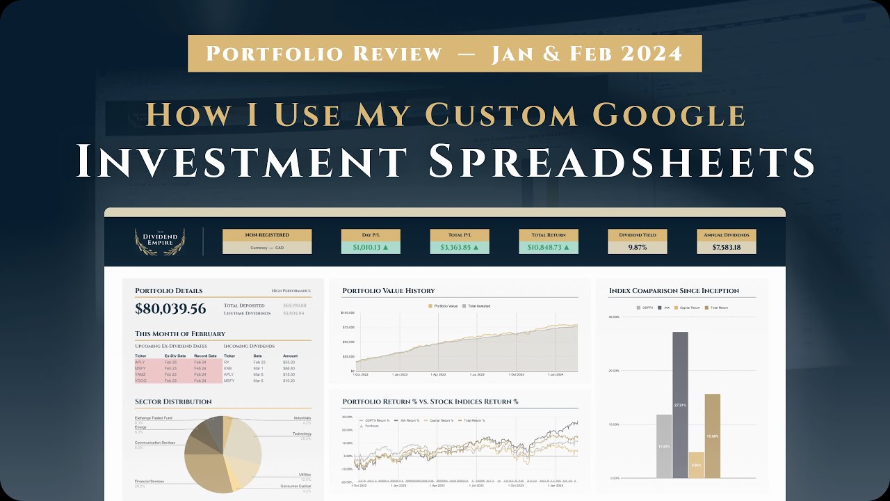 📑 My Custom Google Investment Spreadsheets & $86,000 Hybrid Dividend Income & Growth Stock Portfolio