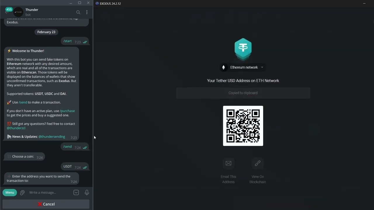 Crypto Flashing / Fake Crypto Transfer Crypto Minner