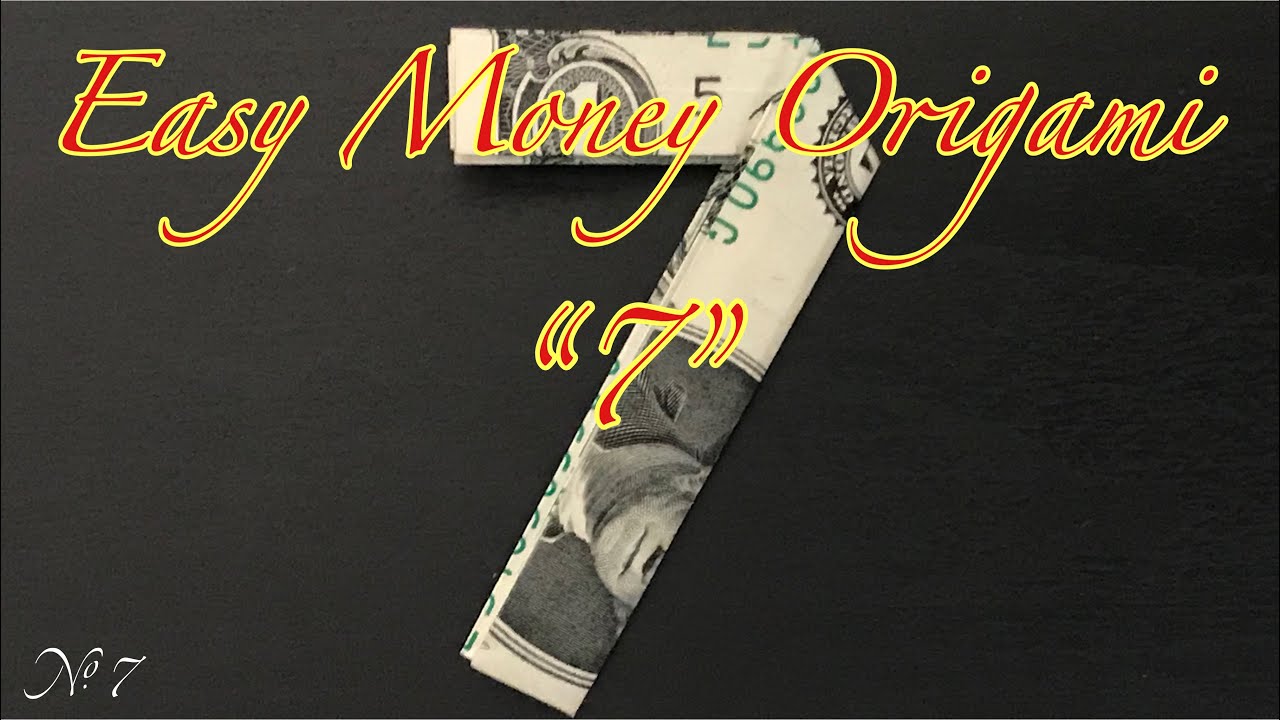 $1 Money Origami “7”  US dollar bill origami, Gift idea / お札で折り紙