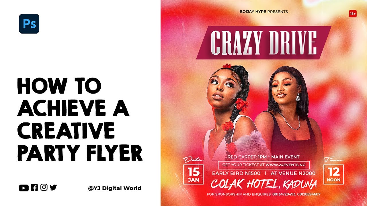 How to achieve a creative party flyer #yjdigitalworld #photoshoptutorial #photoshop