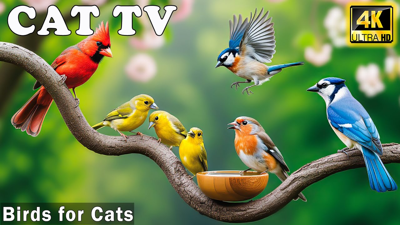 Nature Therapy For Home Alone Cats－Videos of Bird for Cats Separation Anxiety & Bird Sounds 🦜 CAT TV