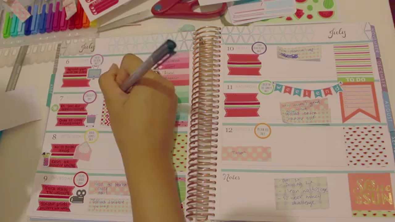 Plan With Me~Horizontal Erin Condren~Watermelon Theme