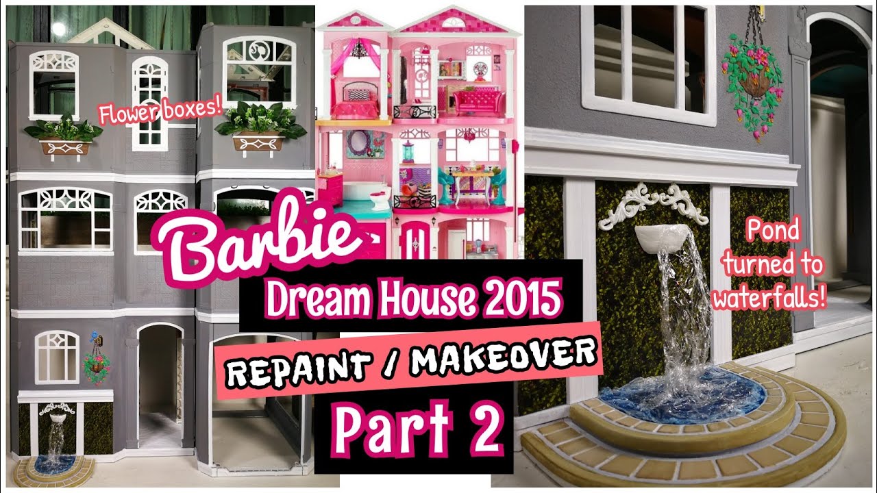 Barbie Dream House 2015 - REPAINT / MAKEOVER (Part 2) | worldofdollcrafts