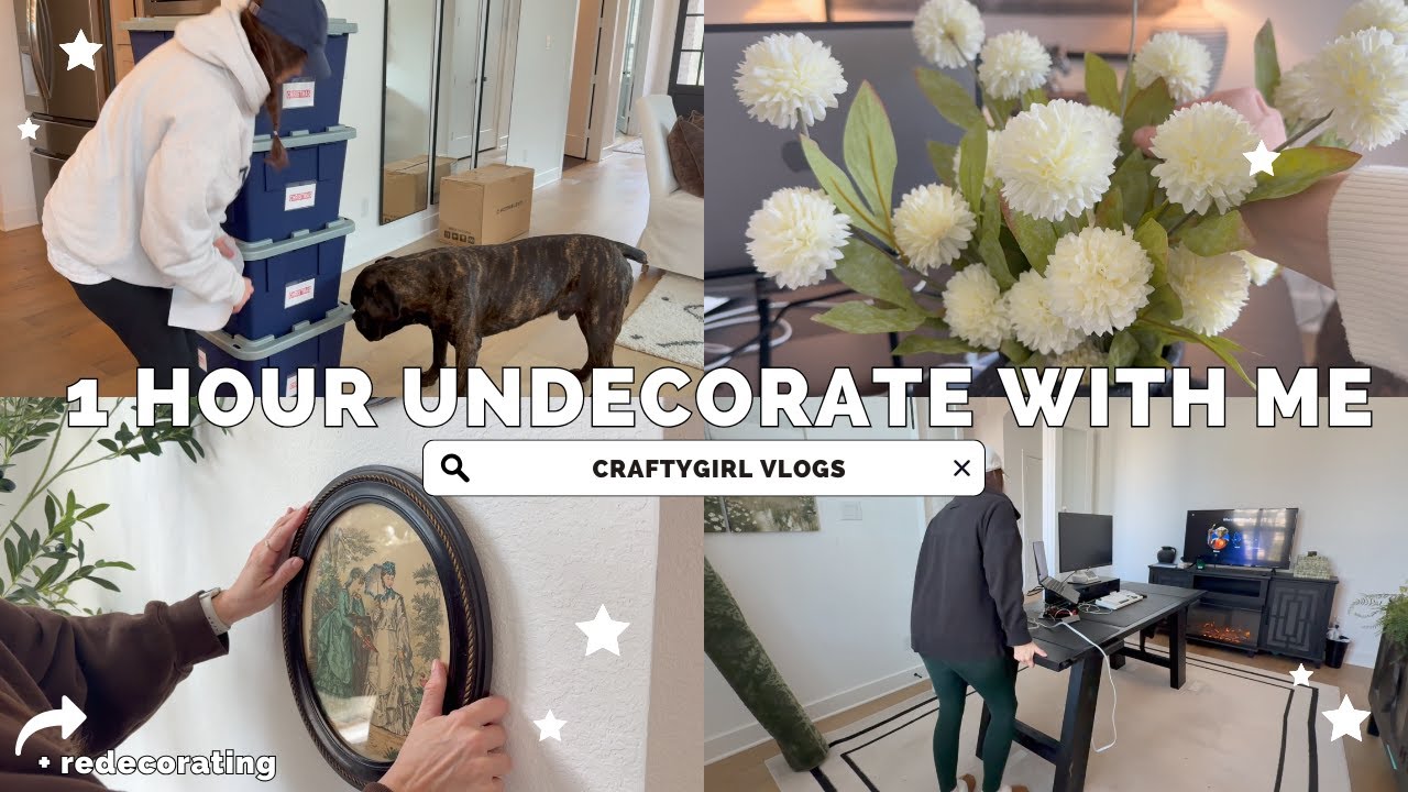 1 Hour Undecorate With Me 🧹 No Music | Main Home Rooms