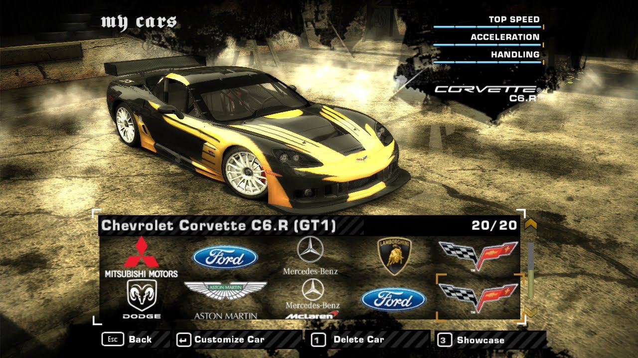 Need for Speed: Most Wanted — Chevrolet Corvette C6.R (GT1) (Cross; opening variant)
