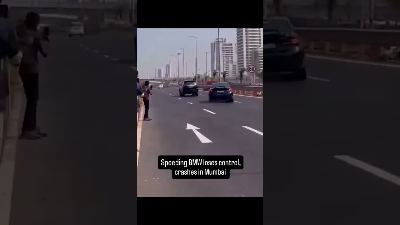 Speeding BMW loses control, crashes in Mumbai