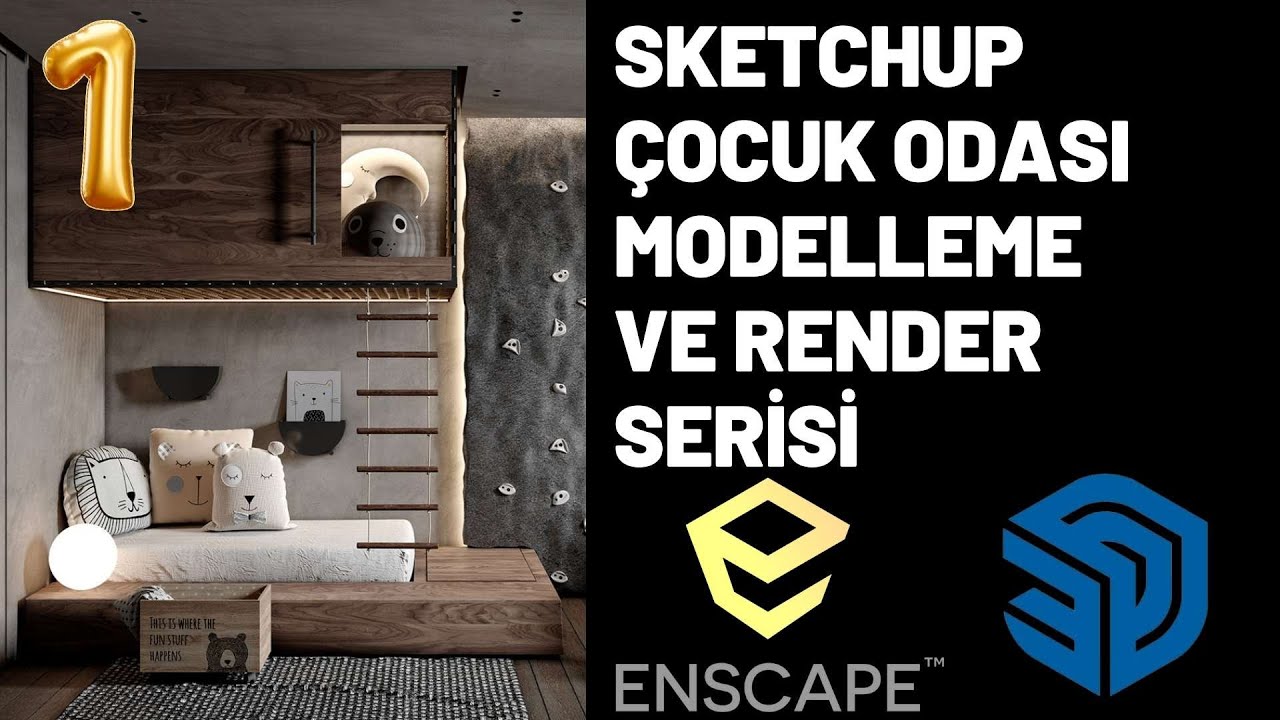 Sketchup ÇOCUK ODASI MODELLEME : İç Mekanda Modellemeyi Öğrenin