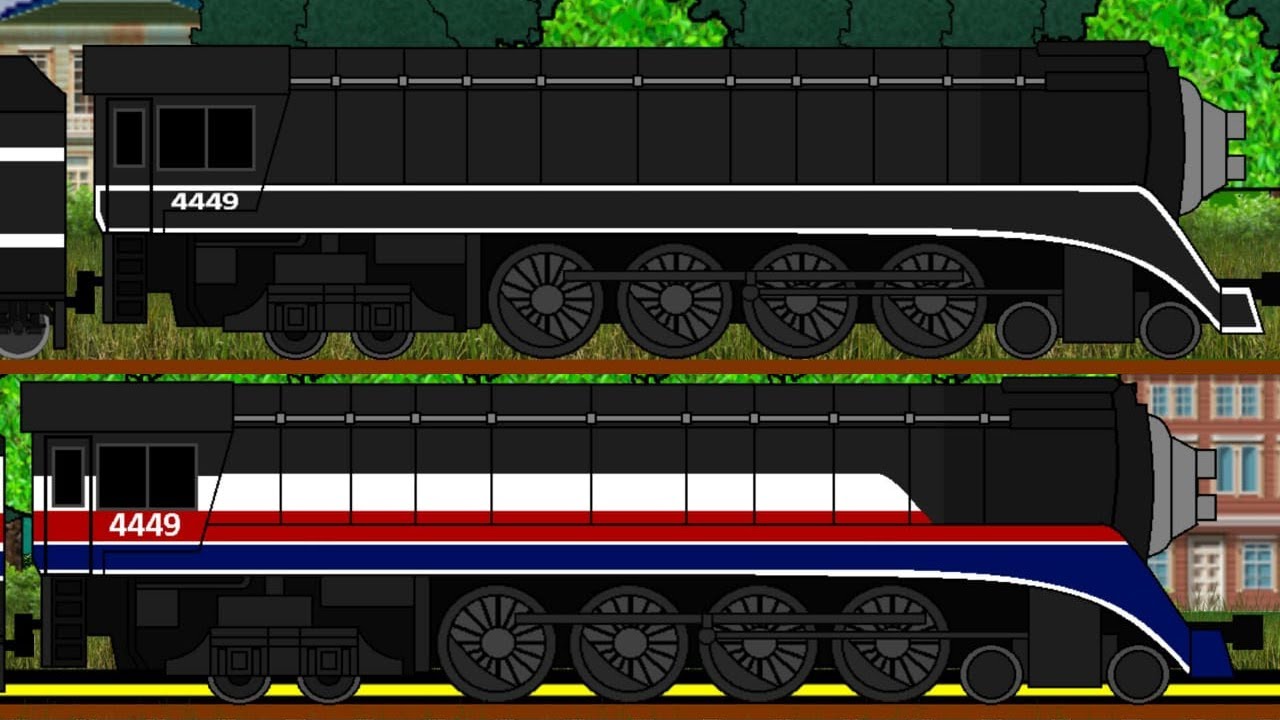 Southern Pacific 4449 Steam Train Freedom Livery And Black Livery (With Wheel Animation)