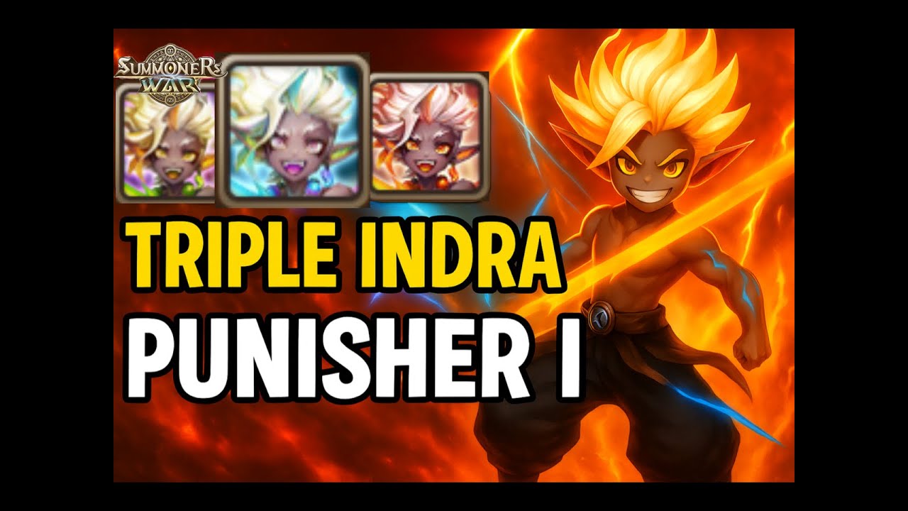 PUNISHER I with TRIPLE INDRA!? UNFAIR COMBO! ⚡🔥 Summoners War