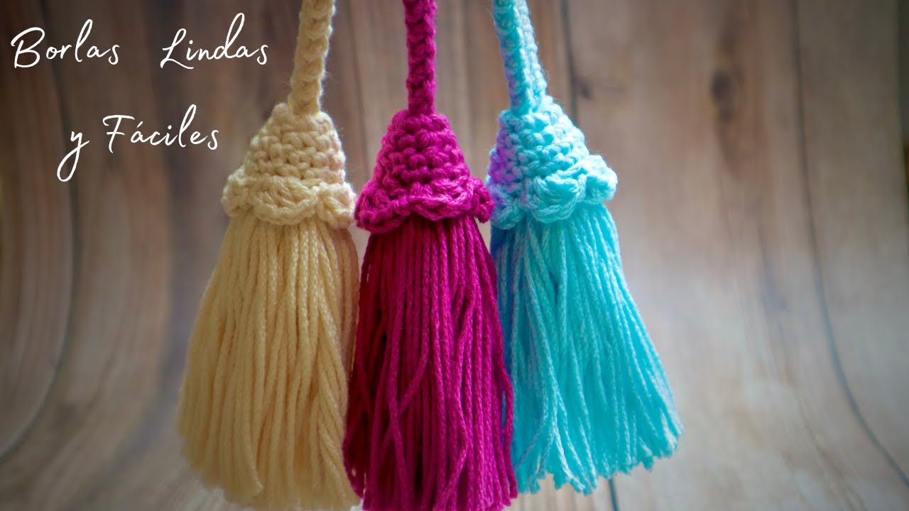 Tutorial borlas tejidas a crochet💜Mayelin Ros