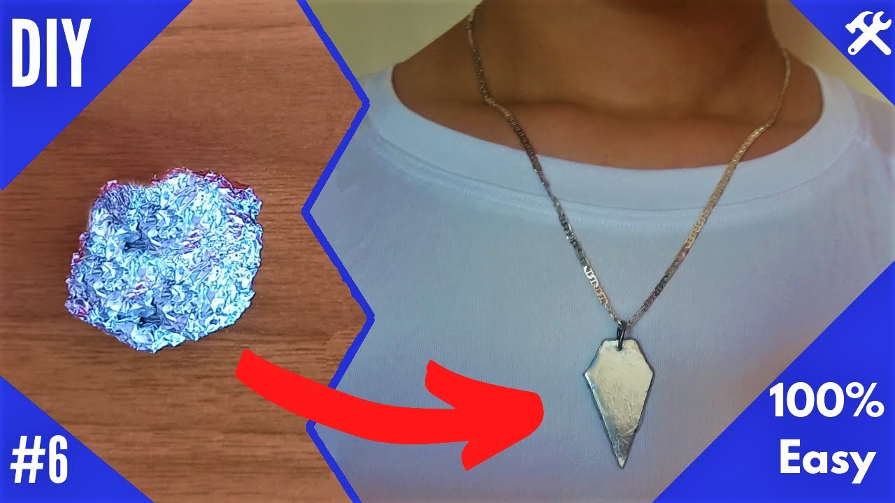 FABRIQUER UN PENDENTIF AVEC DU PAPIER ALUMINUM | DIY | 100% FACILE