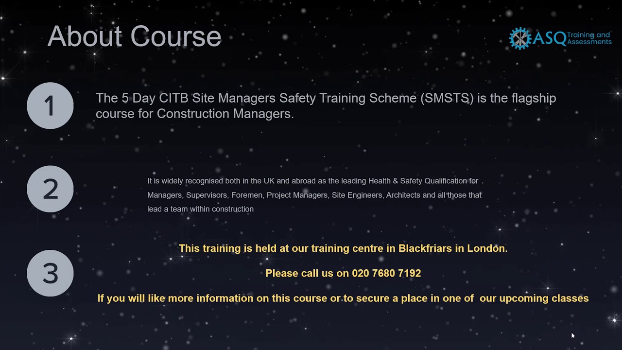 Site Management Safety Training Scheme (SMSTS)
