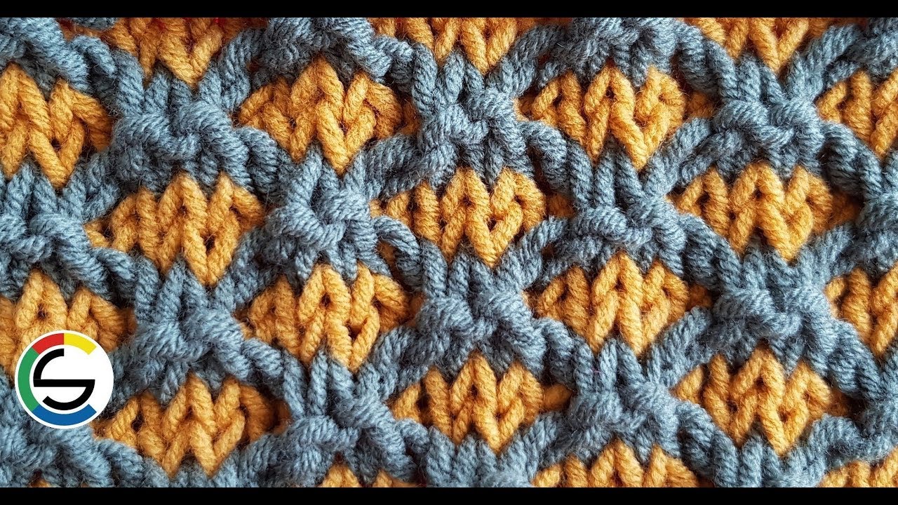 How To Knit Two-Tone Lattice : Knitting Pattern 009 : Two Colors (CHIC Studio)