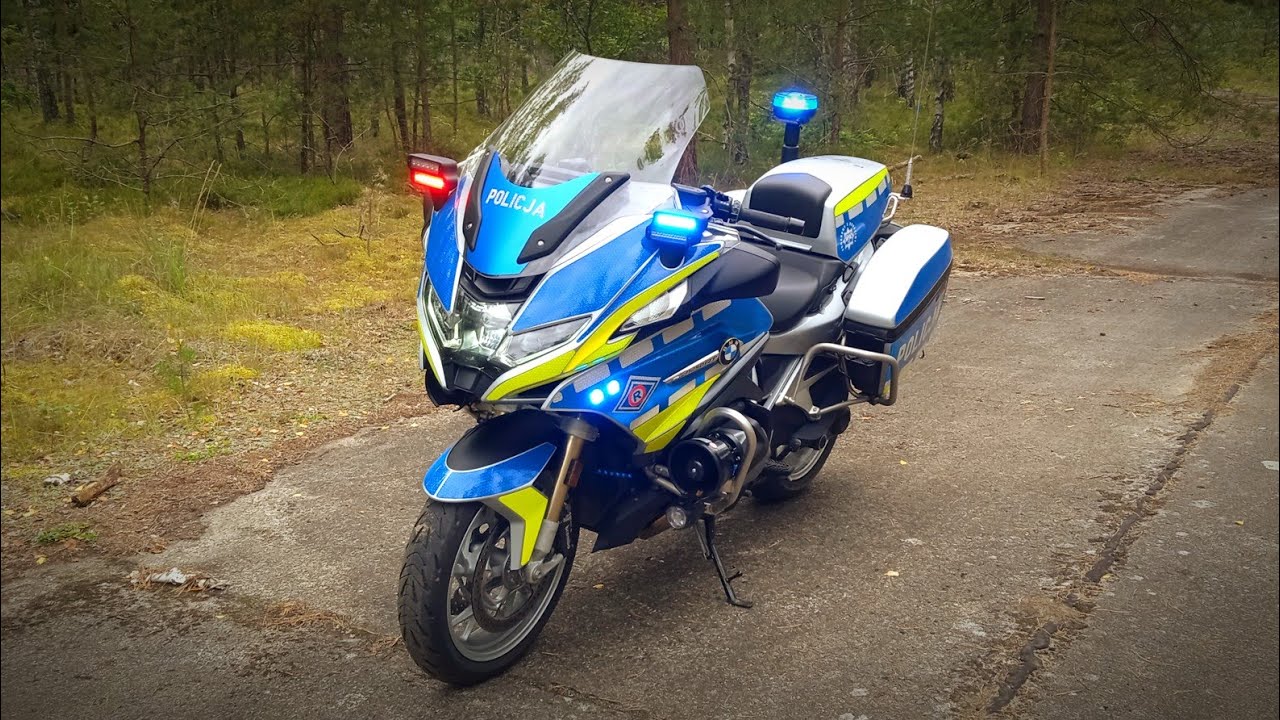 BMW R1250RT POLICJA pokaz sygnalizacji świetlnej i dźwiękowej