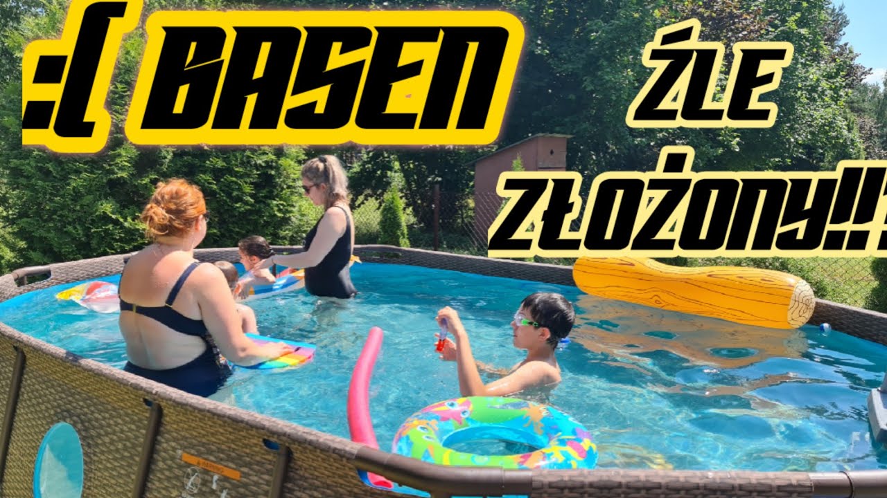 Źle złożony ⚡⚡ basen stelażowy bestway cz.3 - ile wytrzyma basen ogrodowy?? + zabawa na działce 🌞☀️🌡
