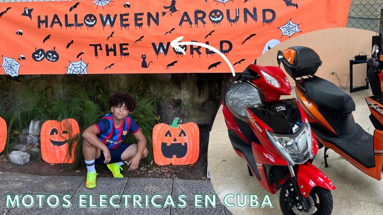 HALLOWEEN en cuba /Enseñó el colegio Español /Encuentro las motos eléctricas/muestro el bar 245