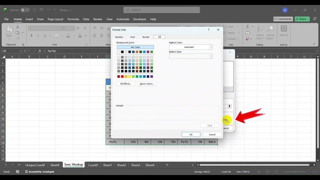 Excel မှာ Auto Highlight လုပ်နည်း