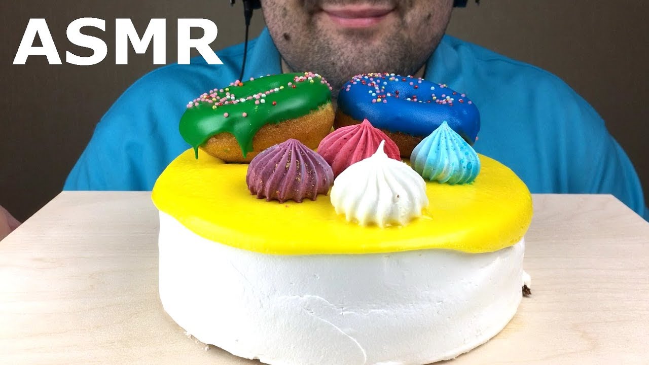 ASMR DONUTS COLORFUL CHOCOLATE CAKE (Eating Sounds/Eating Show) MUKBANG *No Talking*