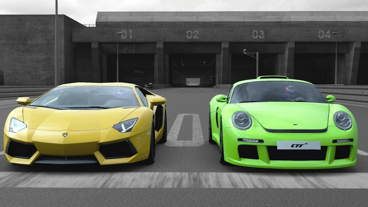 Gran Turismo Sport Drag Race - RUF CTR 3 vs Lamborghini Aventador