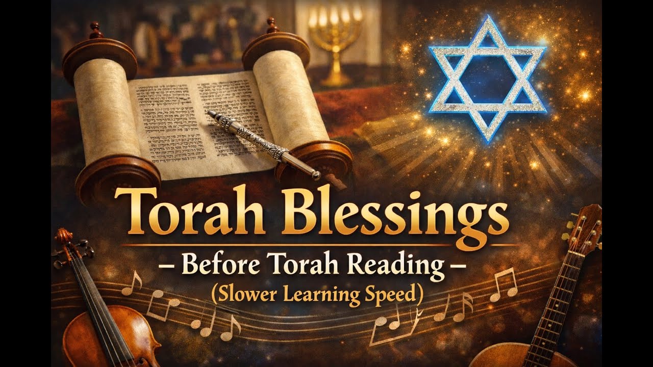 Torah Blessings Sung - Before Torah Readings - (Slower Learning Speed)