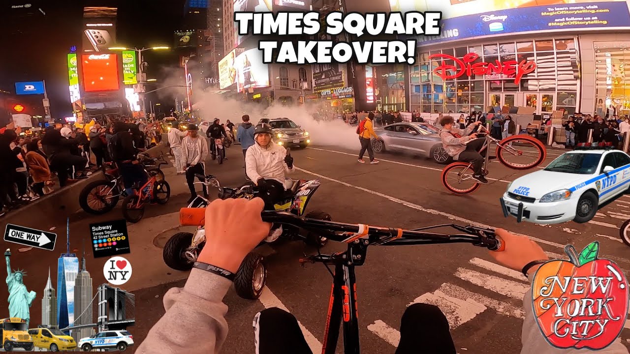 TIMES SQUARE TAKEOVER * BIKES AND DIRT BIKES *