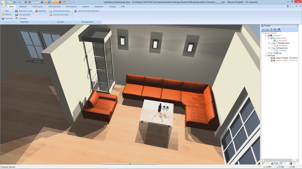 cadvilla® Support - Platzieren von 3D Möbeln und 3D Lampen