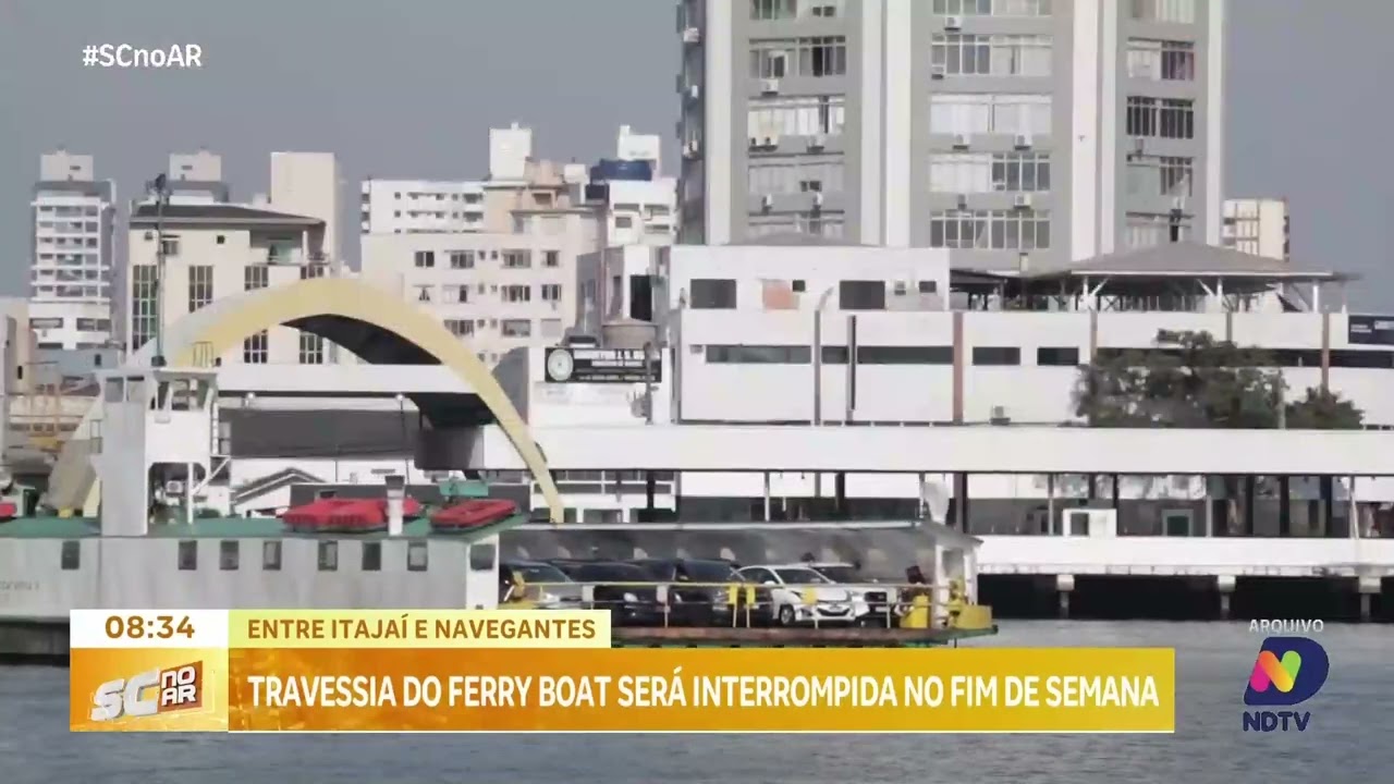 Travessia do ferry boat entre Itaja&iacute; e Navegantes ser&aacute; interrompida neste fim de semana
