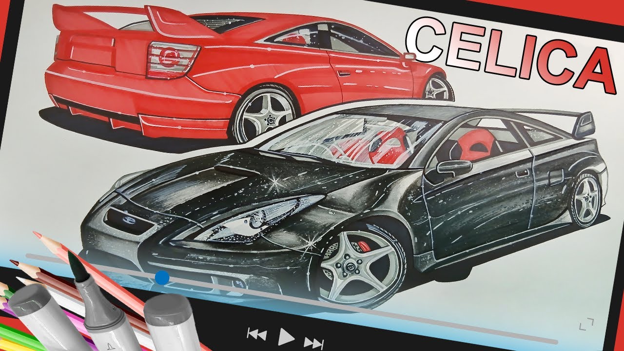 Toyota Celica SS-II Drawing | Time Lapse